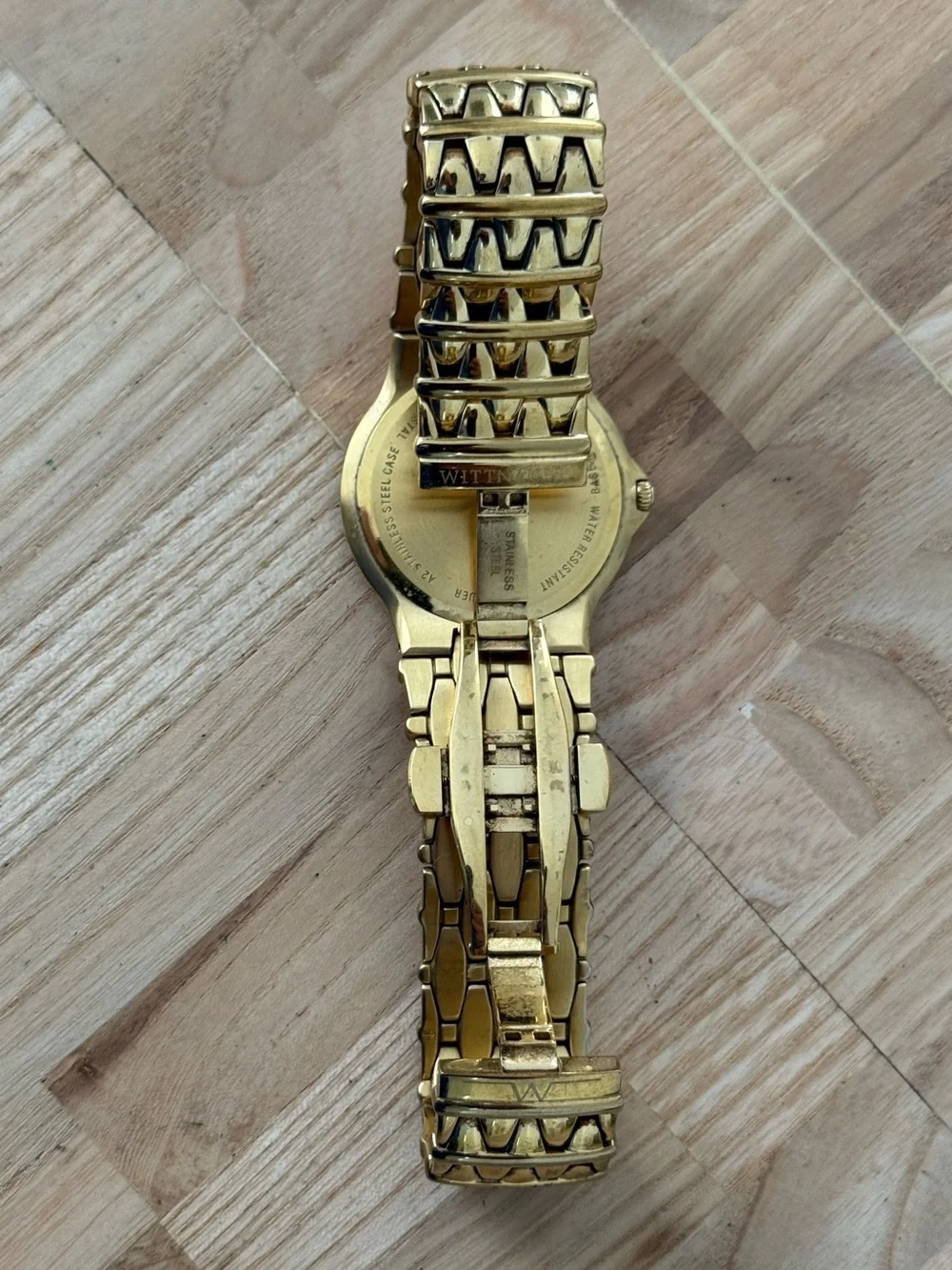 Wittnauer Rare Diamond Vintage Men’s Watch Gold Dial Bracelet Case Date Window